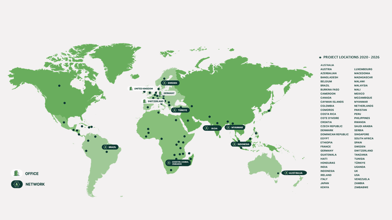 Map of twentyfifty offices and global human rights advocacy reach