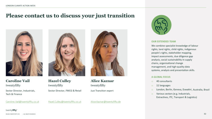 2026 Just Transition experts