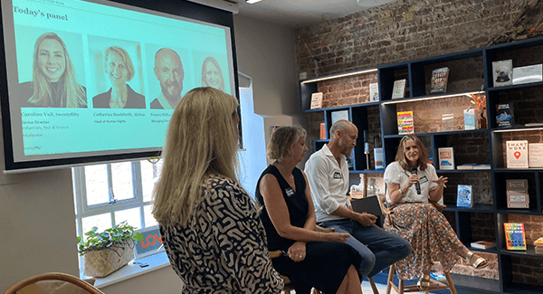 Panelists Caroline Vail of twentyfifty, Catherine Rushforth of Airbus, Simon Miller of 3Keel and Hazel Culley of twentyfifty.